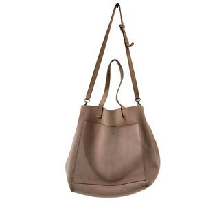 Madewell Pink Suede Tote Bag With Detachable Crossbody Strap 12 X 11 X 6 Unlined